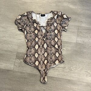 Rue21 Brown Snakeskin Bodysuit